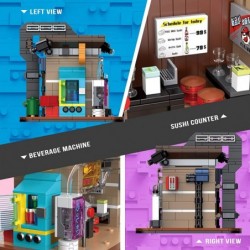 Cyberpunk Building Blocks Toy Café Kits Collectible Play Model Set and Building City Toys for Kids and Teens (712 PCS) $81.40...