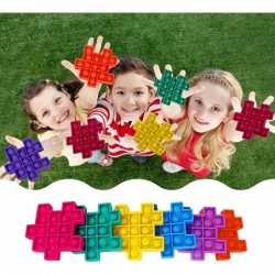 Pop it Fidget Puzzle 6 pcs Block Toy for Kids Sensory Stress Fidget Toy Squishy Ball Relief Stress Relief ADHD Autism Gift Bu...