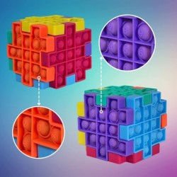 Pop it Fidget Puzzle 6 pcs Block Toy for Kids Sensory Stress Fidget Toy Squishy Ball Relief Stress Relief ADHD Autism Gift Bu...