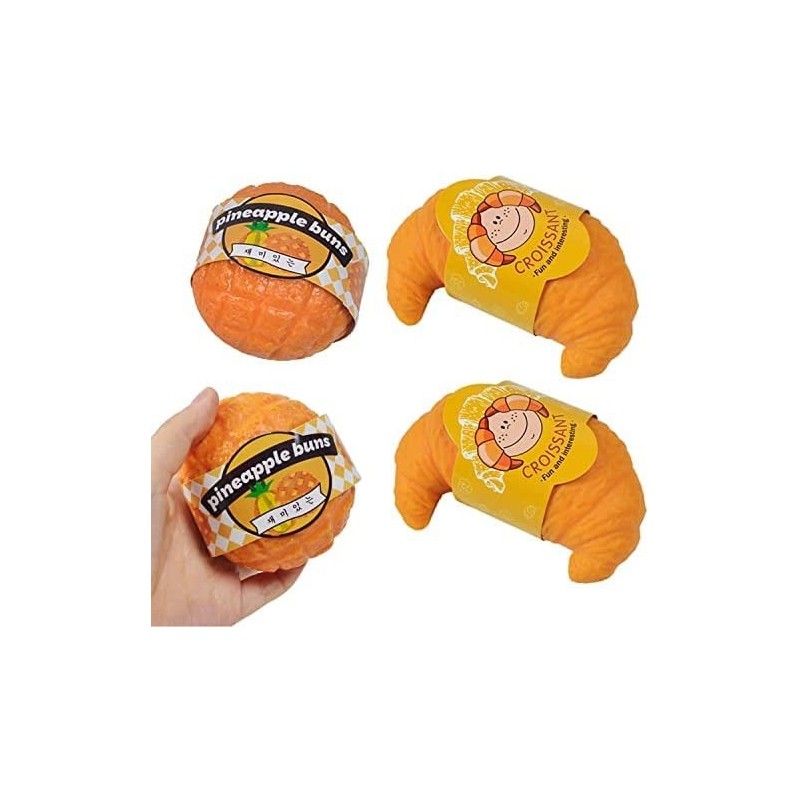 Squishy Stress Ball Squeeze Toys for Kids and Adults-Pineapple Buns&Croissant (4 Pack) $16.42 Gags & Practical Joke Toys