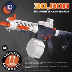 M4 Gel Ball Blaster Electric Splatter Ball Blaster Automatic 20000+ Water Beads Gun with 1200 Rounds Water Bead Drum & Infrar...