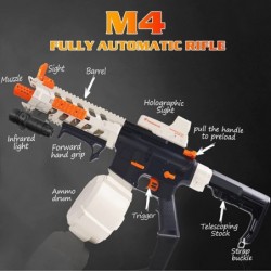 M4 Gel Ball Blaster Electric Splatter Ball Blaster Automatic 20000+ Water Beads Gun with 1200 Rounds Water Bead Drum & Infrar...