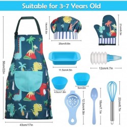 Children’s Cooking and Baking Set 34-Pcs Includes Apron for Little Boys Chef Hat Oven Mitt & Utensil to Dress Up Chef Career ...