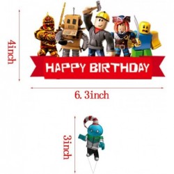 25Pcs Happy Birthday Cake Toppers Cupcake Toppers for Robot Block Party Decorations $21.82 Kids' Party Decorations