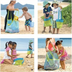 Beach Toy Mesh Bag Net Storage Bag Used for Storage of Shells Clothes and All Your Beach Gear - Green+Small $13.95 Sandboxes ...