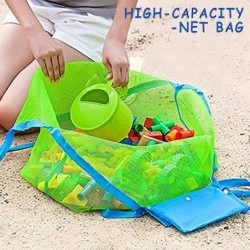 Beach Toy Mesh Bag Net Storage Bag Used for Storage of Shells Clothes and All Your Beach Gear - Green+Small $13.95 Sandboxes ...