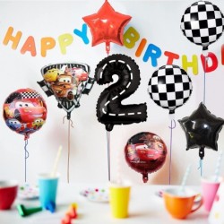 8PCS Cars Lightning Mc_Quéén Balloons Race Car Birthday Balloons Mc_Quéén Birthday Party Supplies for Baby Shower 2st Birthda...