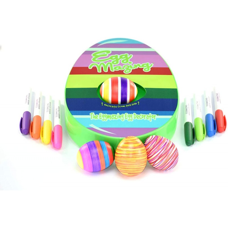 The Original EggMazing Easter Egg Decorator Kit - Arts and Crafts Set - Includes Egg Decorating Spinner and 8 Colorful Quick ...