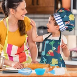 Children’s Cooking and Baking Set 34-Pcs Includes Apron for Little Boys Chef Hat Oven Mitt & Utensil to Dress Up Chef Career ...