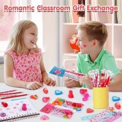 28 Pack Valentine's Day Gifts for Kids Girl Boy 280 Pcs Assorted Stationery Set Goodie Bags with Pencil Eraser Ruler Stamper ...