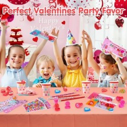 28 Pack Valentine's Day Gifts for Kids Girl Boy 280 Pcs Assorted Stationery Set Goodie Bags with Pencil Eraser Ruler Stamper ...