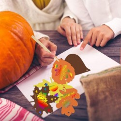 174 Pieces Thanksgiving Fall Leaves Scratch Ornaments Colorful Paper Color Scratch Leaves Colorful Fall Leaves Scratch Paper ...