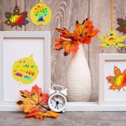 174 Pieces Thanksgiving Fall Leaves Scratch Ornaments Colorful Paper Color Scratch Leaves Colorful Fall Leaves Scratch Paper ...