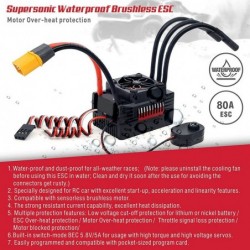 V2 80A Brushless ESC with XT60-to-T Connector Waterproof Speed Controller for 1/10 RC Model $84.28 Toy Vehicle Playsets