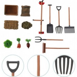 Feed Set 13 Pcs Simulation Farm Tool Toy Farm Scene Toy Farm Scene Model Includes Hay Bale Straw Heap Fork Mower Brush Carrot...