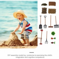 Feed Set 13 Pcs Simulation Farm Tool Toy Farm Scene Toy Farm Scene Model Includes Hay Bale Straw Heap Fork Mower Brush Carrot...