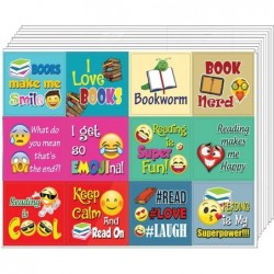 Emoji Stickers for Bookworm (5-Sheet) – Total 60 pcs (5 X 12pcs) Individual Small Size 2.1" x 2" Unique Personalized Themes D...