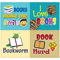 Emoji Stickers for Bookworm (5-Sheet) – Total 60 pcs (5 X 12pcs) Individual Small Size 2.1" x 2" Unique Personalized Themes D...