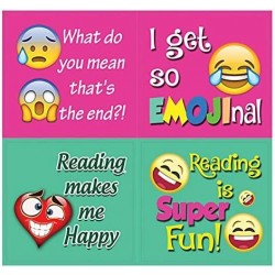 Emoji Stickers for Bookworm (5-Sheet) – Total 60 pcs (5 X 12pcs) Individual Small Size 2.1" x 2" Unique Personalized Themes D...