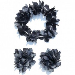 Halloween Decor Leis for Tropical Hawaiian Luau Headband Bracelets Party Favors Set of 4 (Black) $15.25 Kids' Party Favor Sets