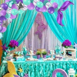 Mermaid Balloon Garland Kit Mermaid Tail Arch Party Supplies with Purple Green Confetti Balloons for Mermaid Birthday Party D...