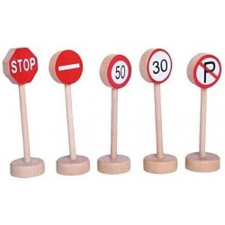 15 Pcs Wooden Street Signs Playset Traffic Signs Lights Playset for Children Play $25.95 Toy Vehicle Playsets