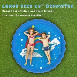 Splash Pad 68" Sprinkler for Kids Outdoor Water Toys Inflatable Sprinkler Mat Gifts for Boys Girls Children Outside Backyard ...