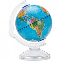 World Globe for Kids 4''Swivel and Tilt on Stand with Plastic Base for Children Geographic Teaching Educational Light World G...