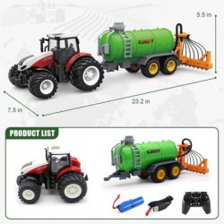 RC Tractor Remote Control Farm Truck with Spreader 2.4Ghz 1/24 Scale Electronic Tractor Farm Vehicle Toy with Light for Kids ...