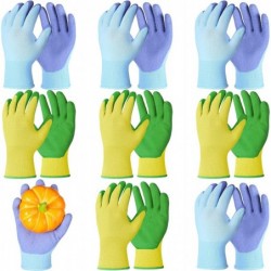 8 Pairs Kid Garden Gloves Children Rubber Gardening Protective Gloves for Toddler Boys Girls Yard Work Activity(Blue Yellow 9...