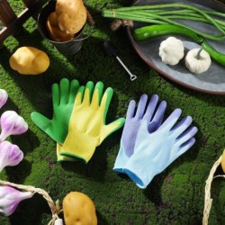 8 Pairs Kid Garden Gloves Children Rubber Gardening Protective Gloves for Toddler Boys Girls Yard Work Activity(Blue Yellow 9...