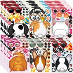 Dog Stickers Make A Dog Face Sticker for Kids 24Pack Cute Dogs Create Your Own Stickers Party Supply Classroom Birthday Rewar...