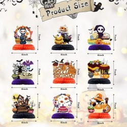 9 Pieces Halloween Birthday Honeycomb Centerpieces Decorations Halloween Birthday Party Table Decorations Cute Zombie Ghost P...