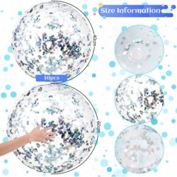 10 Pieces Inflatable Beach Balls Glitter Beach Ball Swimming Pool Balls Floatable Confetti Ball for Summer Beach Pool Party F...