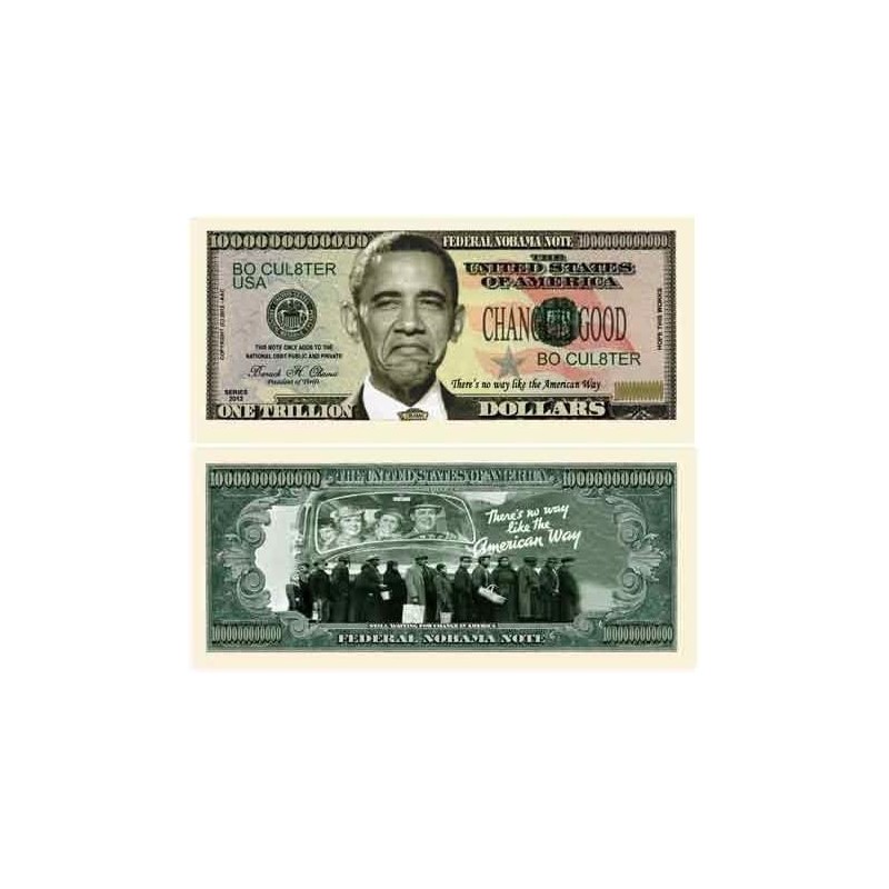 Pack of 5 - Nobama 2012 Trillion Dollar Bill $16.06 Gags & Practical Joke Toys