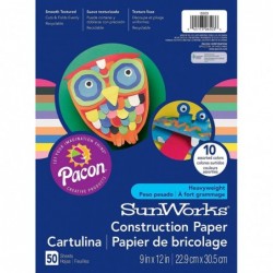 SunWorks Construction Paper PAC6503 10 Assorted Colors 9" x 12" 50 Sheets Sold as 6 Pack 300 sheets Count Total $45.75 Kids' ...