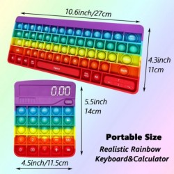 Push Pop Bubble Fidget Sensory Toys Pack Keyboard and Calculator Design with Letters and Numbers Rainbow Silicone Anxiety & S...