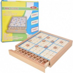 Wooden Sudoku Toys Wooden Puzzle Sudoku Chess Board Game with Drawer Intelligence Logical Development Educational Toys for Ki...