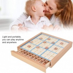 Wooden Sudoku Toys Wooden Puzzle Sudoku Chess Board Game with Drawer Intelligence Logical Development Educational Toys for Ki...