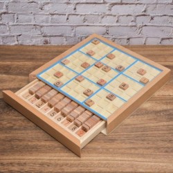 Wooden Sudoku Toys Wooden Puzzle Sudoku Chess Board Game with Drawer Intelligence Logical Development Educational Toys for Ki...