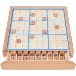 Wooden Sudoku Toys Wooden Puzzle Sudoku Chess Board Game with Drawer Intelligence Logical Development Educational Toys for Ki...