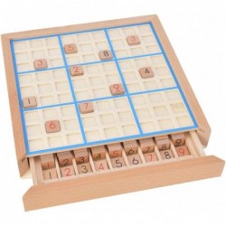 Wooden Sudoku Toys Wooden Puzzle Sudoku Chess Board Game with Drawer Intelligence Logical Development Educational Toys for Ki...