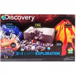 3-In-1 Earth Exploration Stem Science Kit by Horizon Group Usa Grow Colorful Crystals Excavate & Dig 11 Real Gemstones Build ...