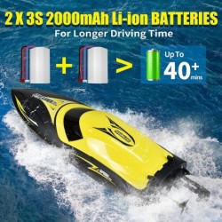 Brushless RC Boat Fast Remote Control Boats 2.4GHz Racing Boat with LED Lights for Seas Pools & Lakes Speed Boat Toy for Adul...