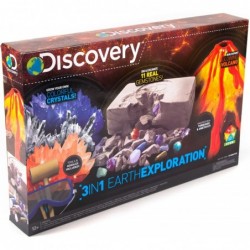 3-In-1 Earth Exploration Stem Science Kit by Horizon Group Usa Grow Colorful Crystals Excavate & Dig 11 Real Gemstones Build ...