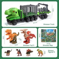 DIY Building Dinosaur Toys for Kids Take Apart Dinosaur Transport Truck with Playmat 2 Dinosaur Toy 4 Dino Figures 2 Tools Di...