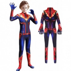 Girls Halloween Costumes Captain Cosplay Bodysuit for Kids 3D Jumpsuit Party Costume $29.87 Kids' Costumes