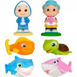 Bath Squirter Toys 6 Pieces - Includes JJ Baby Shark Mommy Shark Turtle & Goldfish - Water Toys for Toddlers & Kids - Ages 18...