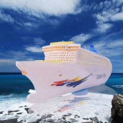 Colorful Ocean Liner Cruise Ship Boat Electric Flashing LED Light Sound 50x13x5 cm/19.7x5.1x2 in Cannot Placed in Water Canno...