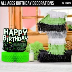 Game On! Birthday Party Decorations - 4-Pack Double Sided Gaming Birthday Table Centerpieces - 12" Tall Video Game Birthday D...